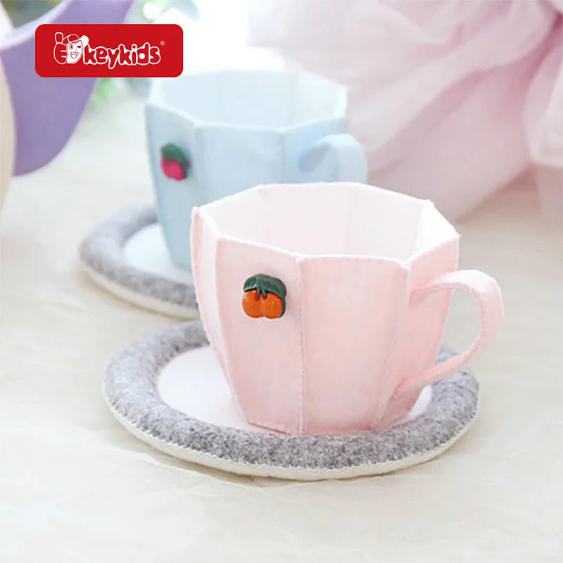 High Quality Afternoon Tea Pretend Role Play Felt Teapot Toy Set For Kids W10D701